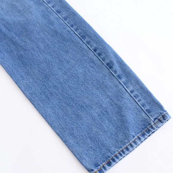 Levis 505 Mid-Wash Straight Leg  Blue Denim Jeans Size 36X30 - Picture 6 of 14